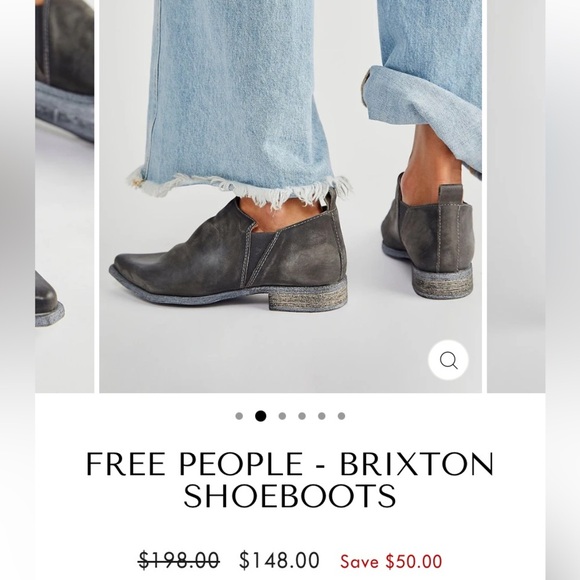 Free People Brixton Western Shoe Boots Ankle Boots Vintage Washed Black - Picture 5 of 16